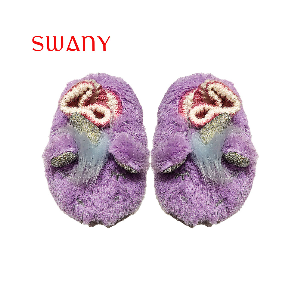 Kids Purple Unicorn Warm Room Shoes with Knitted Neck.jpg
