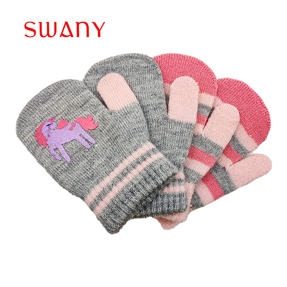 Kids Stripe All-wrapped Gloves with Unicorn Image Combination.jpg