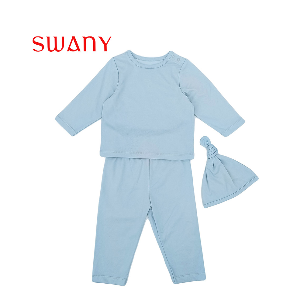 Autumn Simple Colored Cotton Baby Romper 3pc of Clothes  Hat (1).jpg